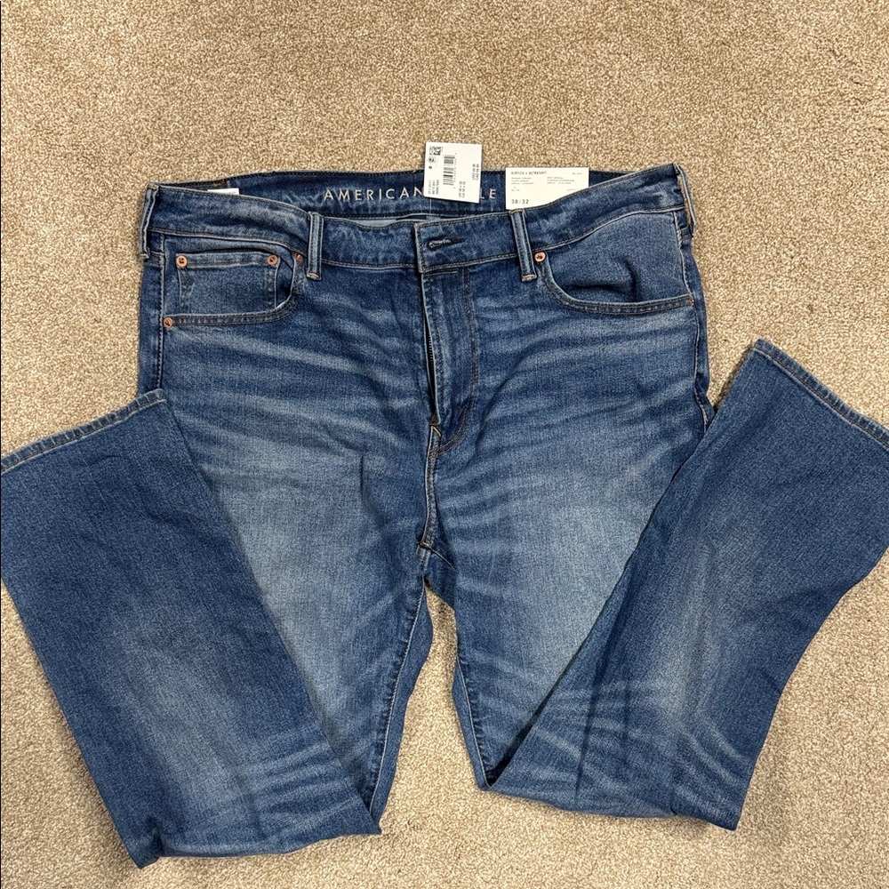 American Eagle Men's Original Straight Denim Jeans-  airflex ultra soft - 38x32